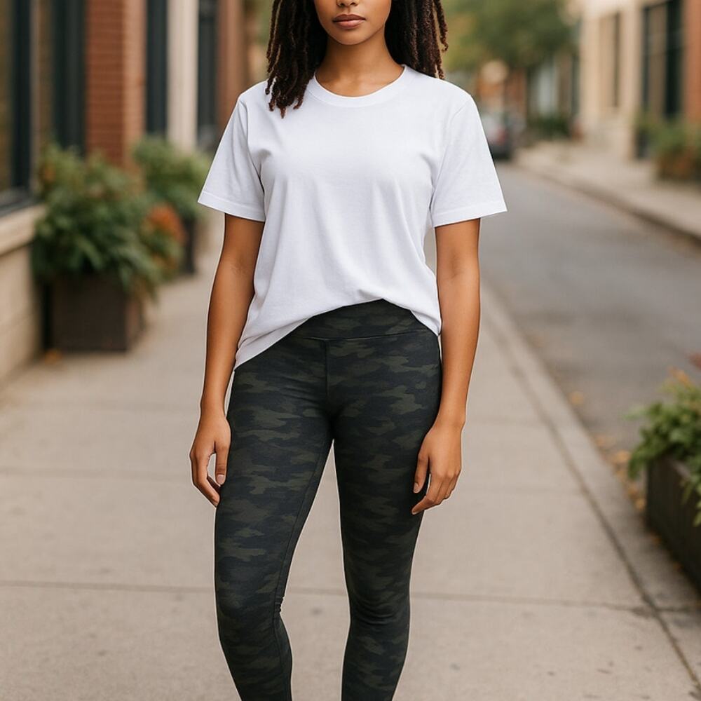 Spanx Look At Me Now Camo Cropped Leggings